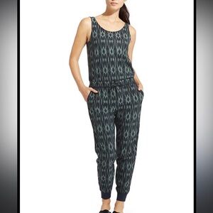 Athleta Ikat Crossback Romper size 2 in Jasper Green, like new!